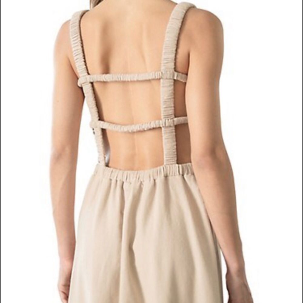 Moon River beige linen blend Maxi dress - Picture 5 of 8
